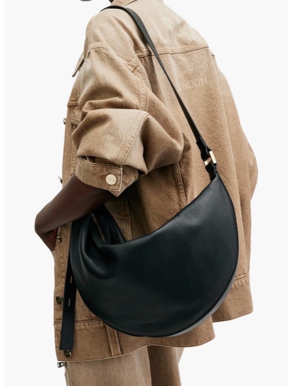 All Saints Brown Crescent Crossbody Bag - Picture 6 of 6